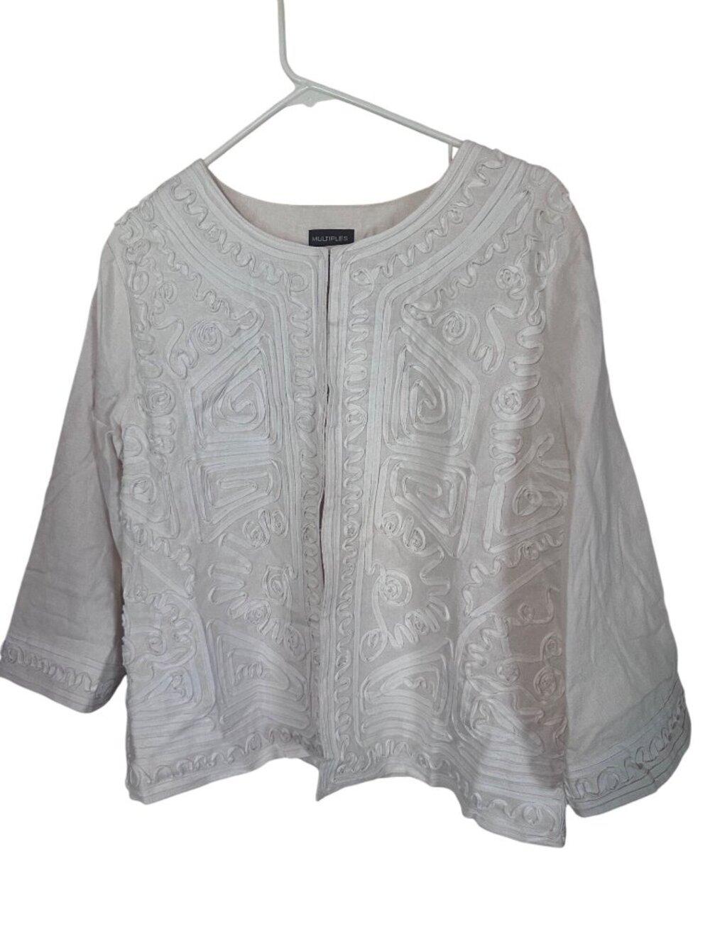 Multiples white jacket with geometric print size L